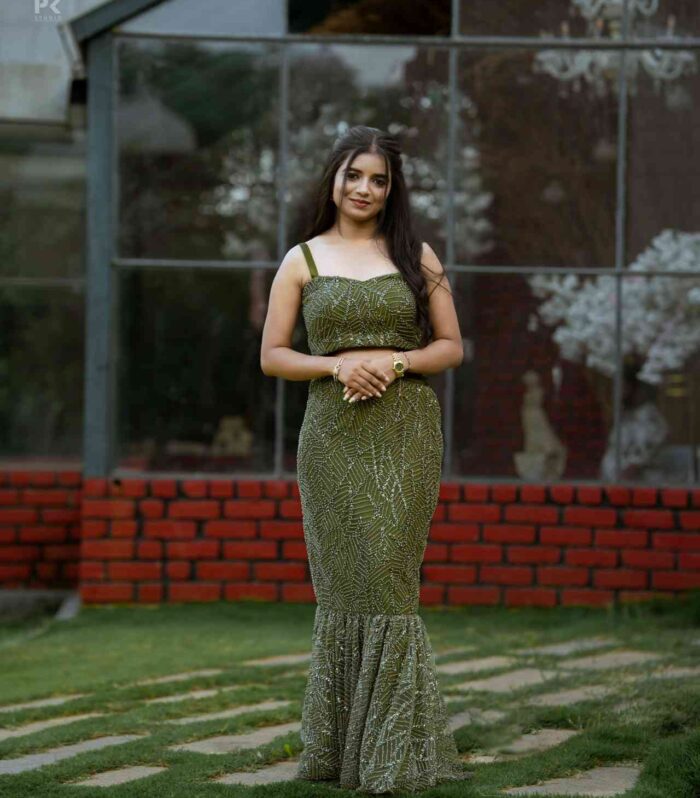 Olive Green Embellished Co-Ord Set